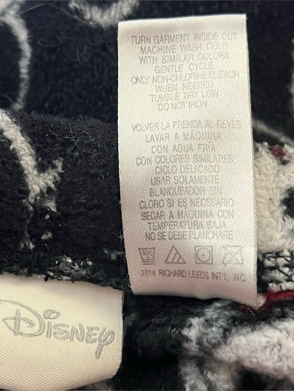 Disney Micky Mouse Minnie Cropped Pajama Pants Fleece Lounge Sleepwear Black M - Picture 2 of 4
